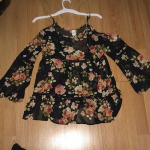 See through shirt with bell sleeves